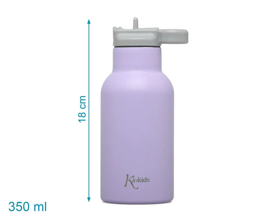 Kiokids Bottiglia Termica 350 ml - mantiene fino a 6 ore caldo e 9 ore freddo - Interno in acciaio inossidabile