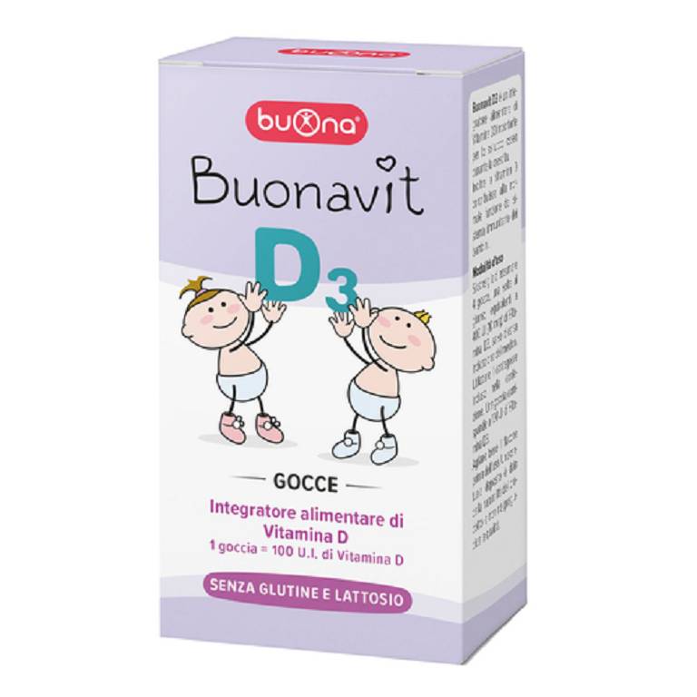 Buonavit D3 Gocce - Integratore alimentare di Vitamina D - senza glutine e lattosio - 12 ml