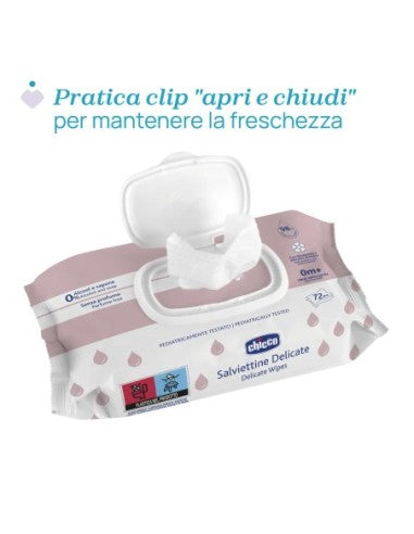 Chicco Salviette Delicate 72 pz con Bisabololo ed estratto di Malva