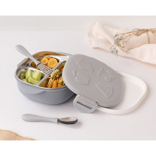 Kiokids Contenitore per pranzo 6m+ 450 ml con posate