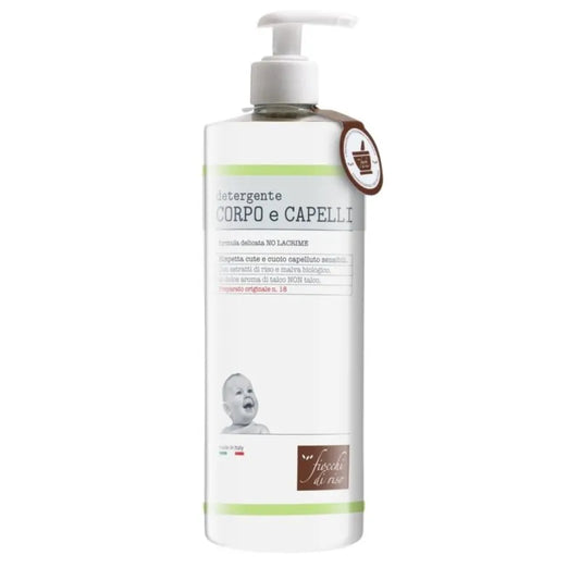 Fiocchi di Riso Detergente Corpo e Capelli Talco Bambini 750 ml