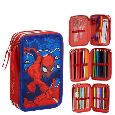 Astuccio 3 zip completo colori scuola bambino Giotto triplo + 18 Pennarelli TU - Vari Personaggi