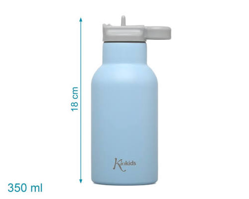 Kiokids Bottiglia Termica in acciaio Inox 350 ml - mantiene 6 ore caldo e 9 ore freddo