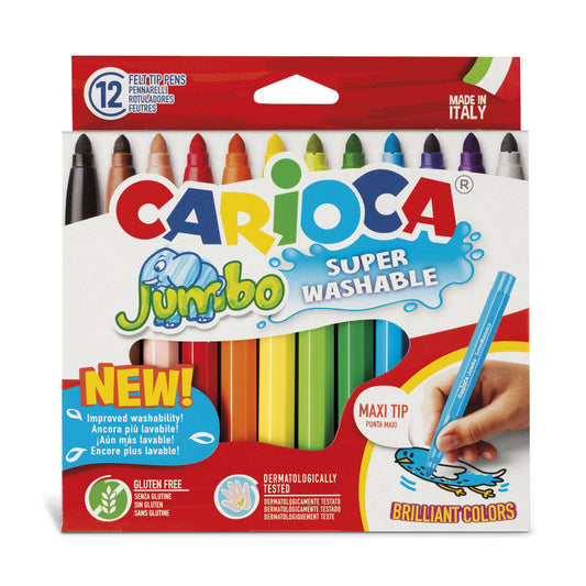 Carioca - Pennarelli Maxi Jumbo 12 pezzi superlavabili 40569