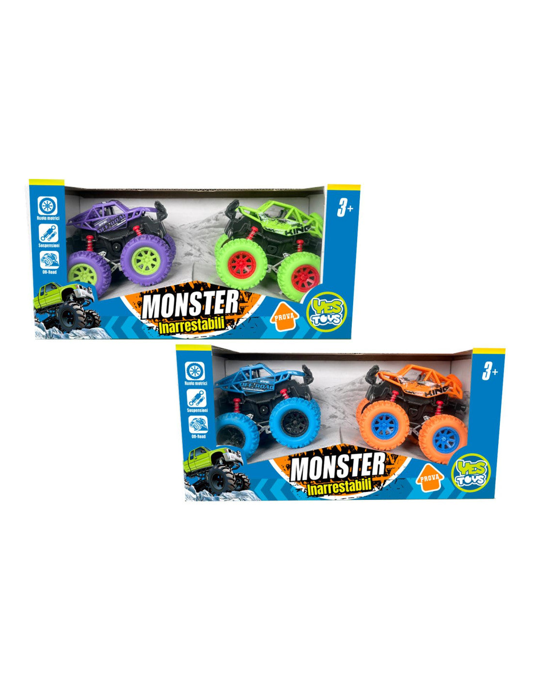 Auto Monster Truck Rock Climbing 4WD - Confezione 2 pezzi