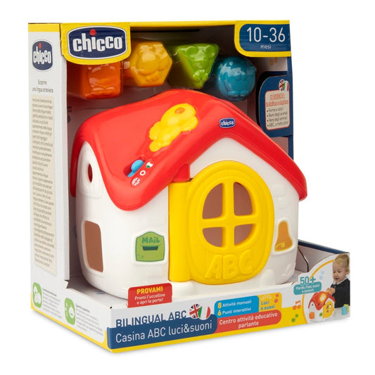 Chicco - Casina ABC Luci e Suoni bilingue con forme a incastro 10m+