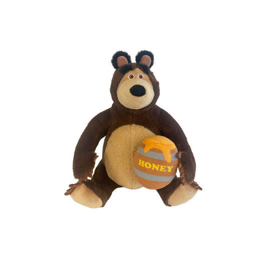 Masha e Orso Peluche Orso con Barile Miele Dimensione 25 cm