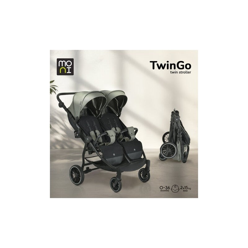 Cangaroo TwinGo Passeggino Gemellare Col Mineral Green