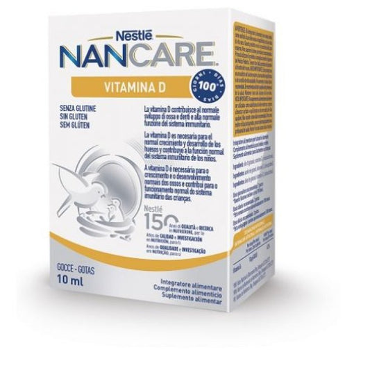 Nestlè NANCARE Gocce - Integratore Alimentare - Vitamina D - Senza glutine - 10 ml