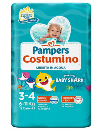 Pampers - Costumino Baby Shark Pannolini per mare o piscina