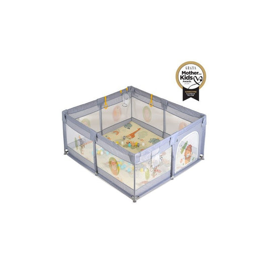 Moni Game Zone Recinto Box Playpen con accessori - 120x120 cm col. Grigio