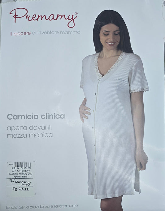 Premamy - Camicia clinica aperta davanti mazza manica