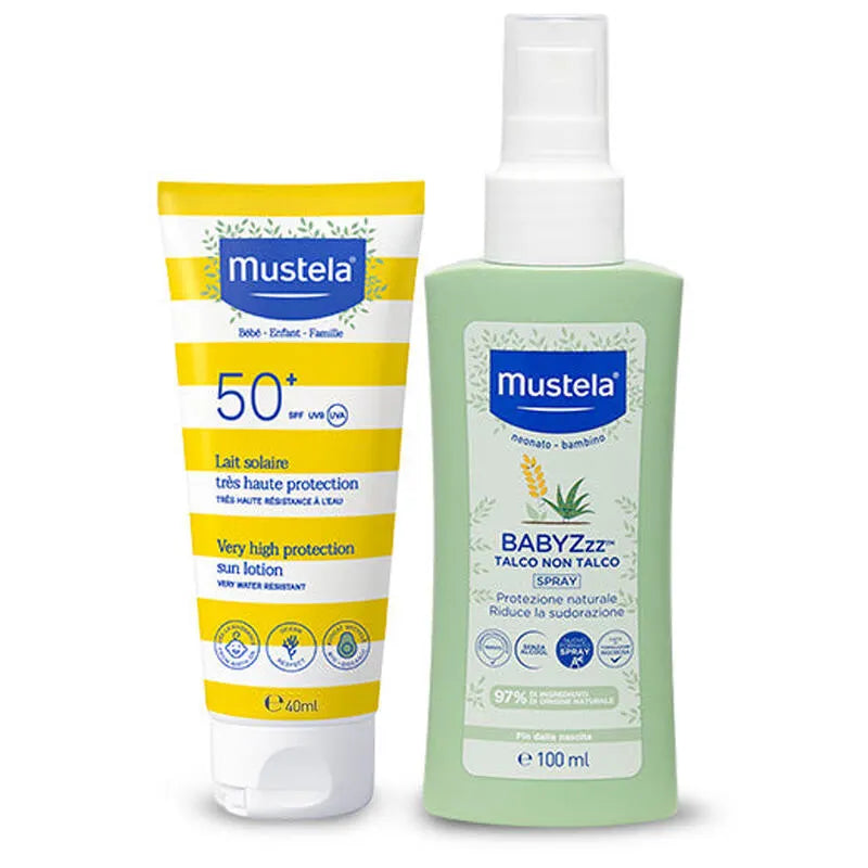 Mustela BabyZzz talco non talco spray + Latte solare 40ml