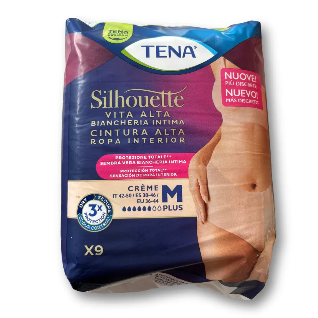 Tena Silhouette Plus Creme Mutandine Vita Alta Misura Medium 9 pz