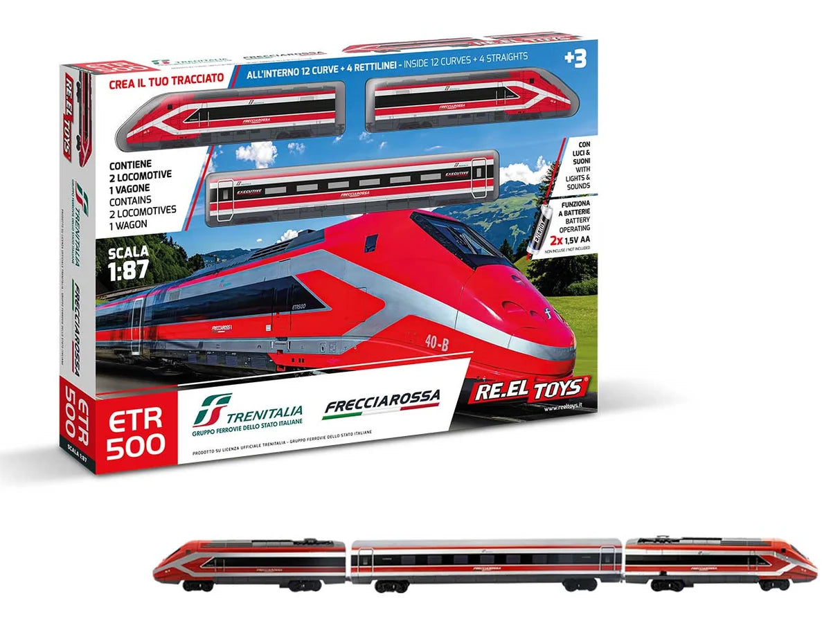 Reel Toys Treno Frecciarossa Trenitalia con pista - Luci e Suoni - Scala 1:87