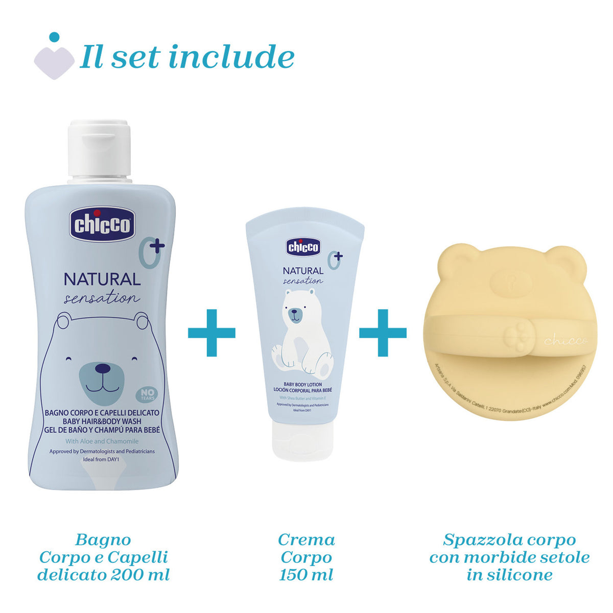 Chicco Set Primi Bagnetti Natural Sensation 3 pz
