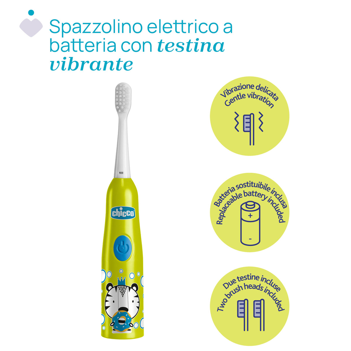 Chicco Spazzolino Elettrico Setole effetto piuma 3+