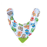 Nuby Bavaglino Bandana in Cotone e Silicone con massaggiagengive 3m+