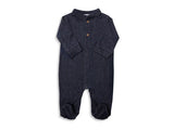 Bamboom Tutina con colletto coreano - Jeans Blu 38- 3 mesi