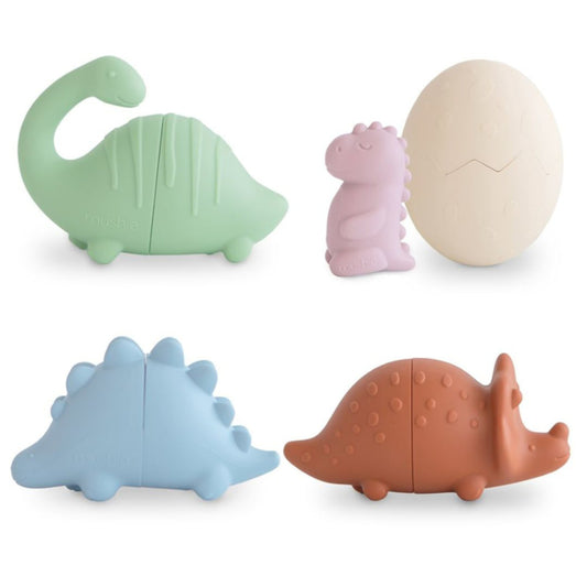 Mushie Dinosauro Set da gioco antimuffa per bagnetto 10m+
