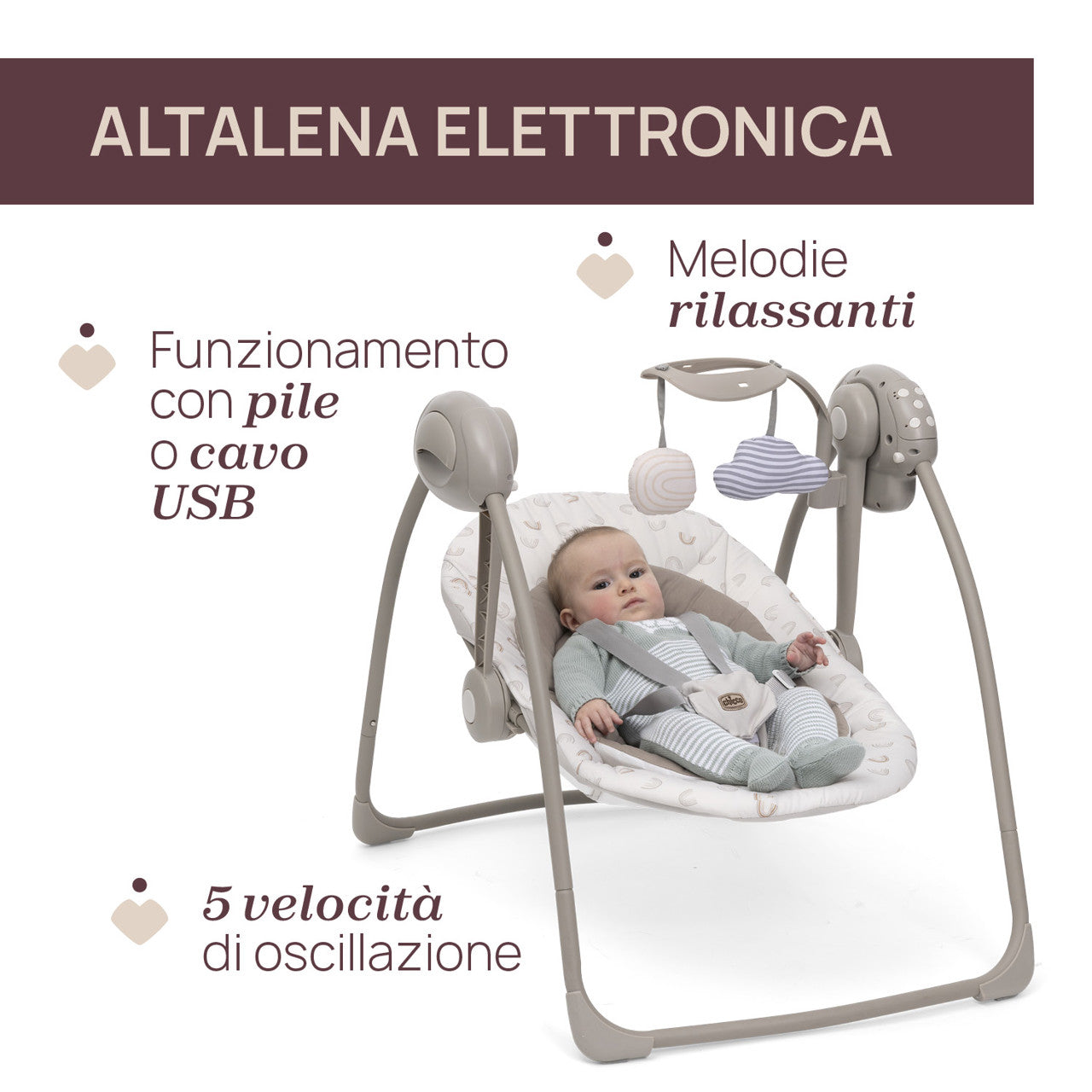 Chicco Altalena Elettronica Swing&Play 0-9 Kg