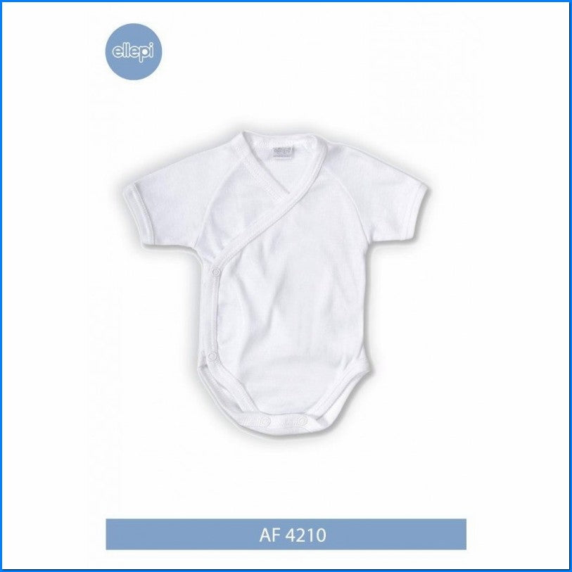 Ellepi Body in Cotone Garzato incrocio mezza manica col. Bianco
