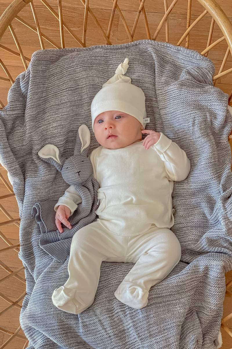 Bamboom Cappellino neonato con nodo Pure