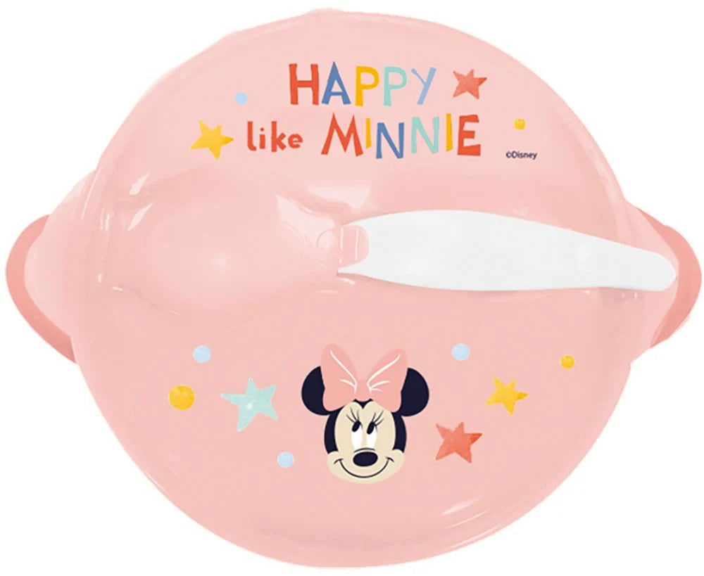 Stor Ciotola antiscivolo con ventosa, coperchio e cucchiaino Disney Minnie