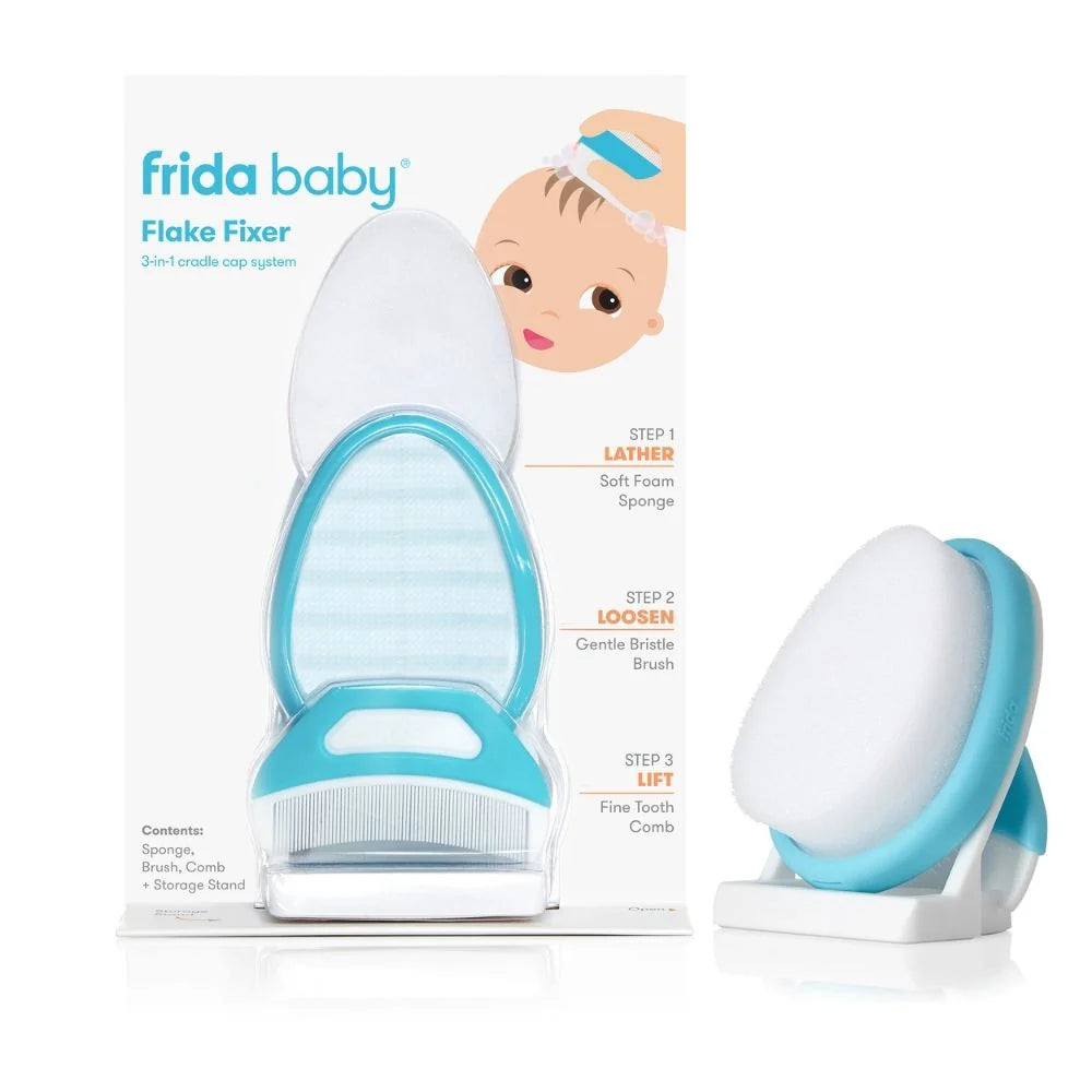 Frida Baby Flake Fixer 3 in 1 per crosta lattea - spugna, spazzola, pettine