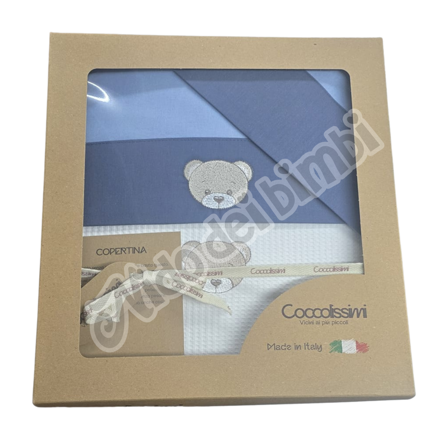 Coccolissimi Completo  per Carrozzina - Coperta piquet Nido d'ape + lenzuola