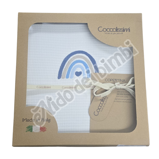 Coccolissimi - Coperta a nido d'ape per Lettino Rainbow  115x145 cm