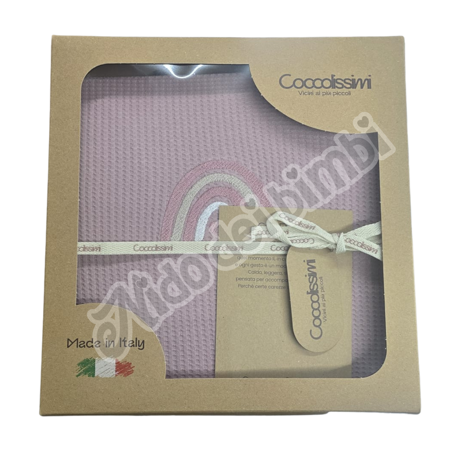Coccolissimi - Coperta a nido d'ape per Lettino Rainbow  115x145 cm