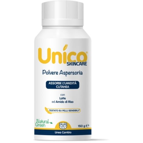 Unico Skincare - Polvere Aspersoria con Latte e Amido di riso - Assorbe l'umidità cutanea - 150 g