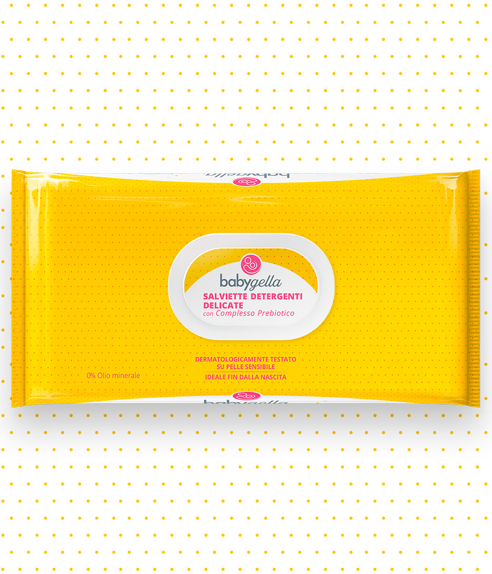 Babygella Salviette  Delicate Detergenti con Complesso Prebiotico 72 pz
