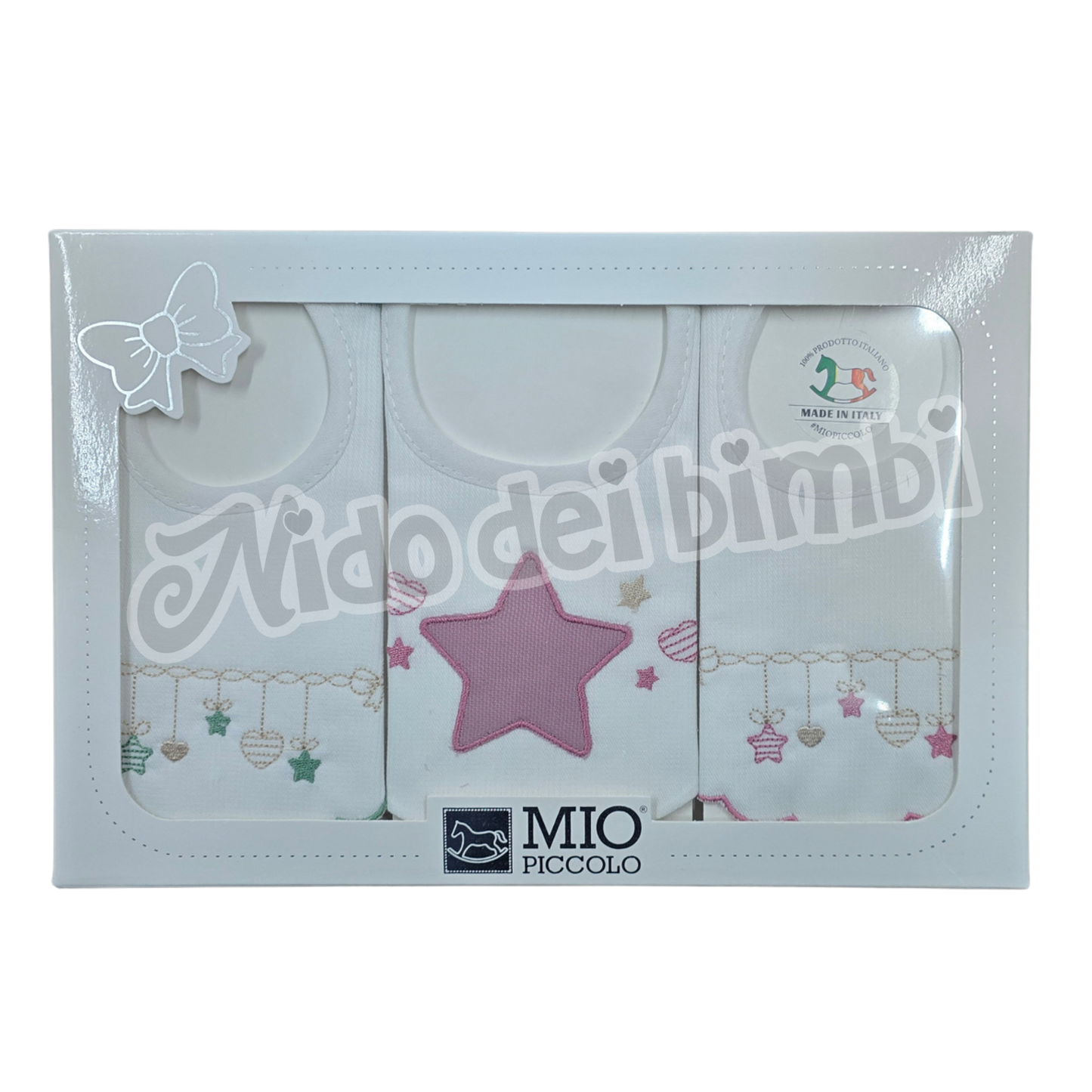 Mio Piccolo - Set da 3 bavaglini ricamati
