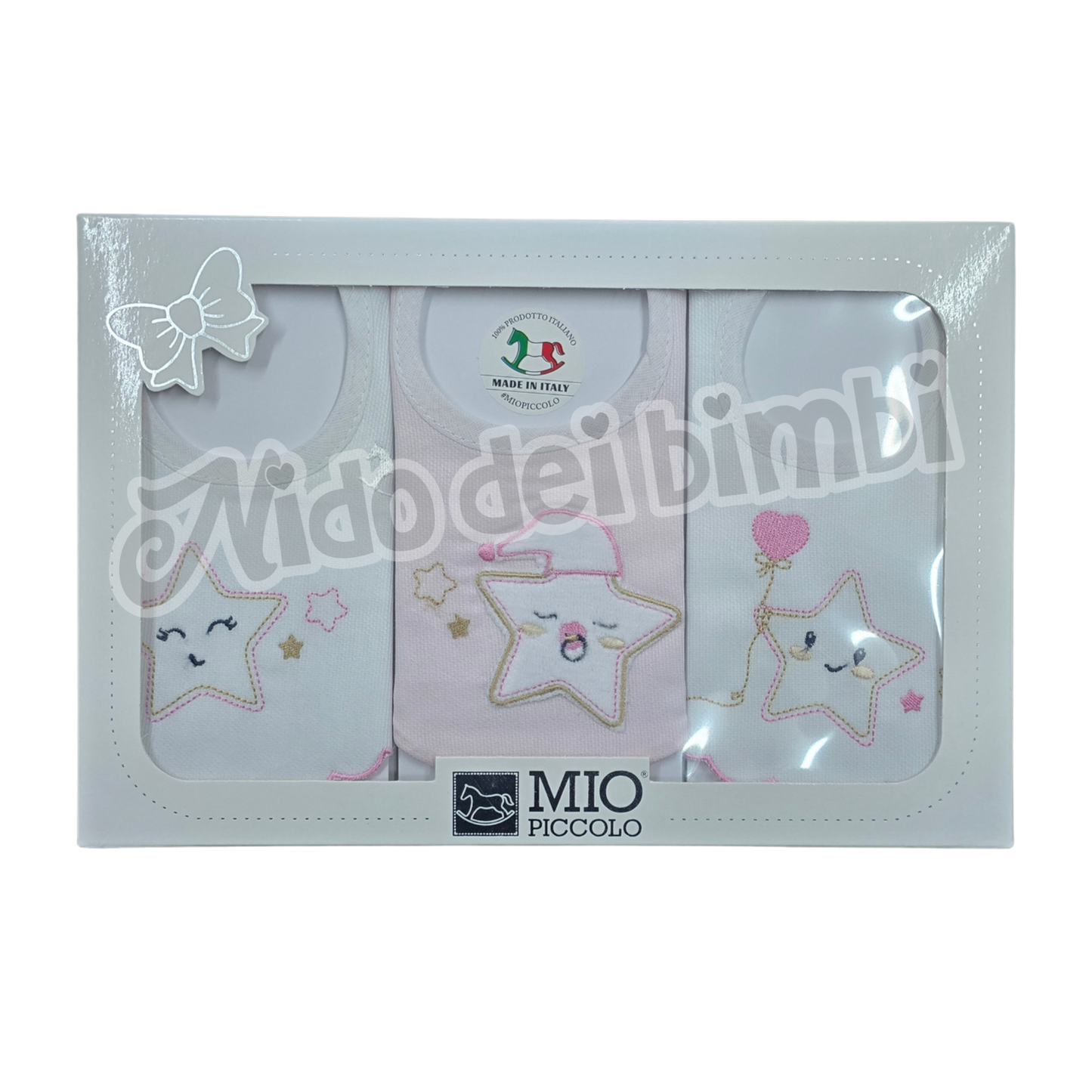Mio Piccolo - Set da 3 bavaglini ricamati