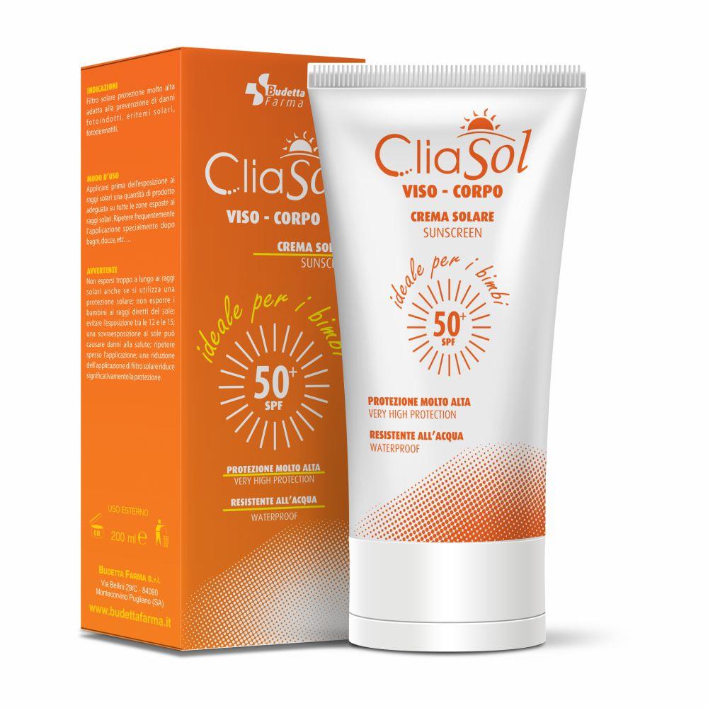 CliaSol Crema Solare 50+ SPF Viso-corpo da 200 ml + in OMAGGIO Crema Doposole Viso-corpo da 200 ml