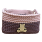 Cesto personalizzabile con nome - Orsetto - Rosa