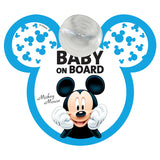 Disney Baby Segnale Auto con adesivo "Baby on board"  Mickey/Minnie - 21x26 cm