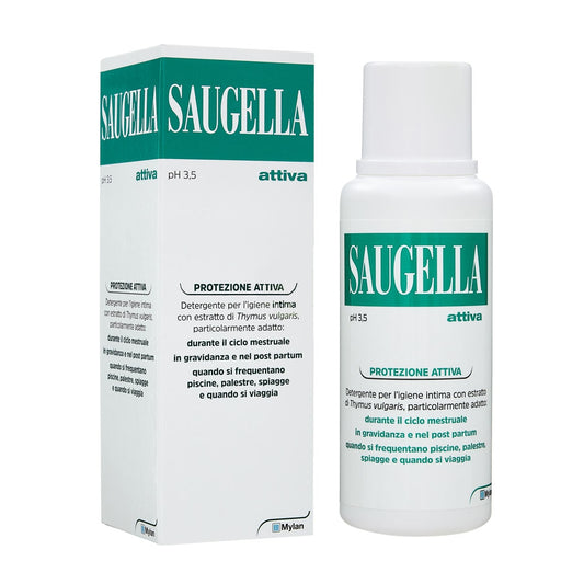 Saugella attiva detergente intimo protezione attiva con estratto di thymus vulgaris ph 3,5 250ml