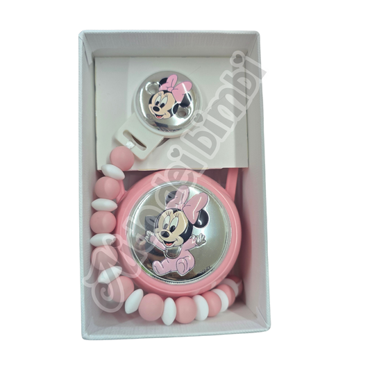 Disney - Set regalo Mickey/Minnie - Portasucchietto + catenella