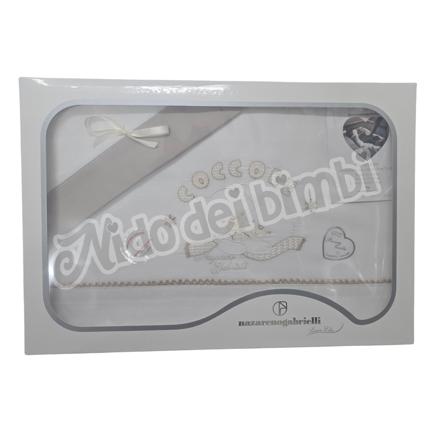 Nazareno Gabrielli - Composè Maxi culla 3pz - Compatibile con culle Nextoome - 100% Cotone