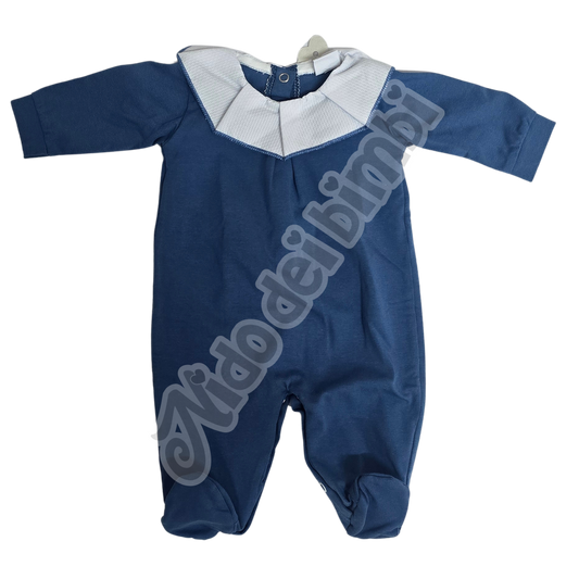 Pappa e Latte - Tutina Jersey Cotone 90% con colletto da ricamo personalizzabile