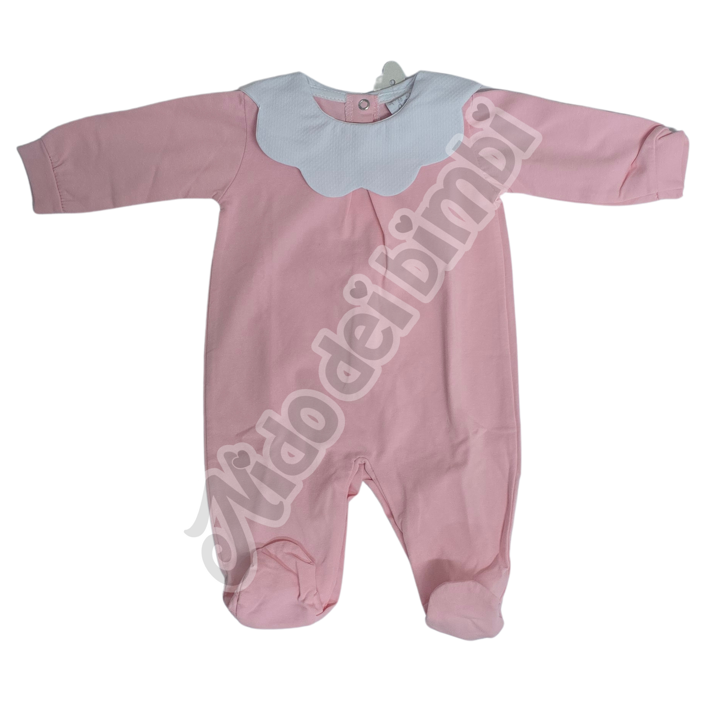 Pappa e Latte - Tutina Jersey Cotone 90% con colletto da ricamo personalizzabile