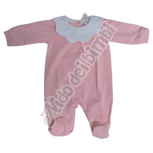 Pappa e Latte - Tutina Jersey Cotone 90% con colletto da ricamo personalizzabile