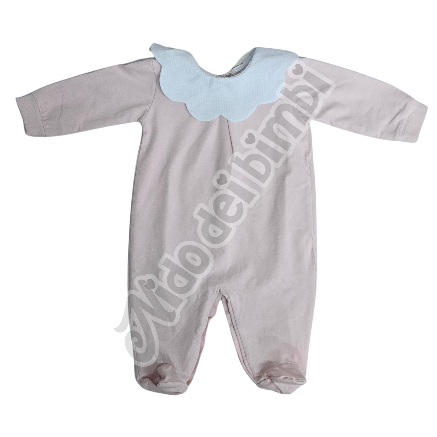 Pappa e Latte - Tutina Jersey Cotone 90% con colletto da ricamo personalizzabile