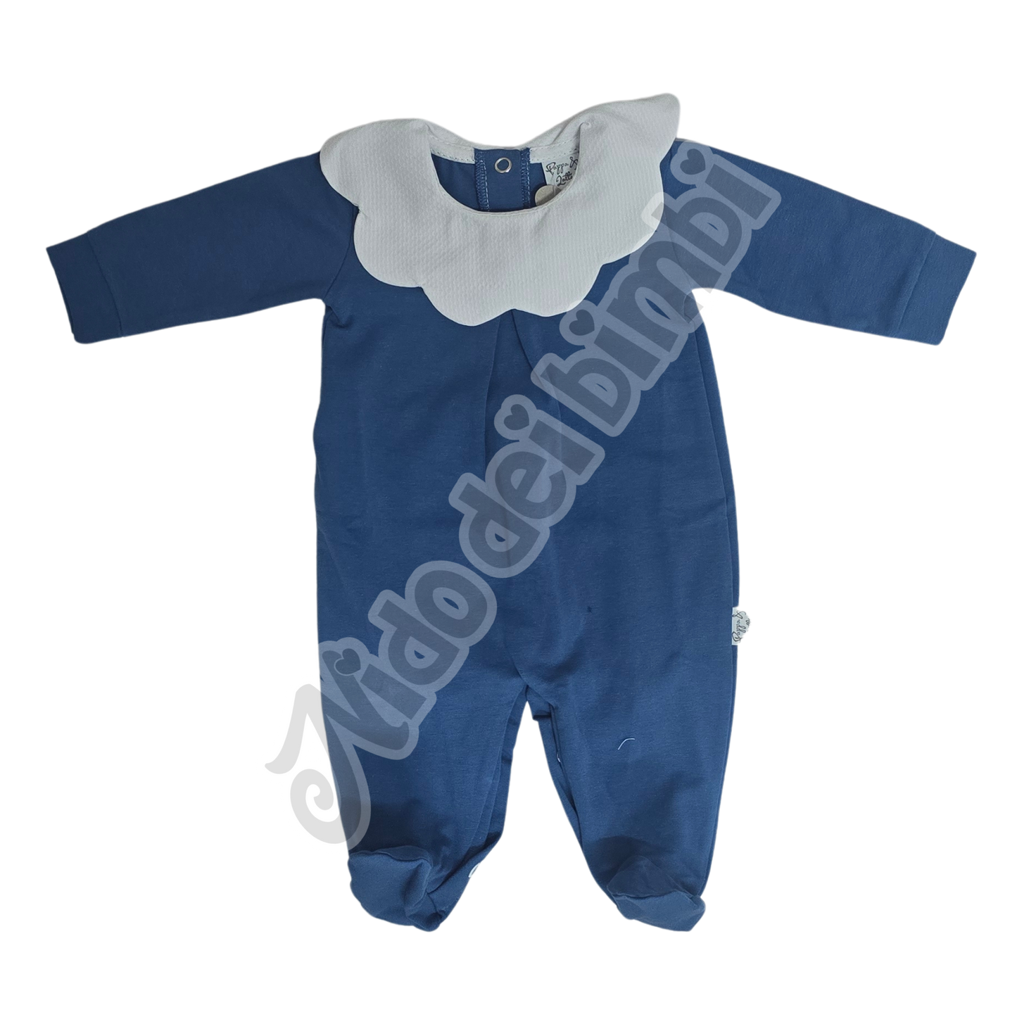 Pappa e Latte - Tutina Jersey Cotone 90% con colletto da ricamo personalizzabile