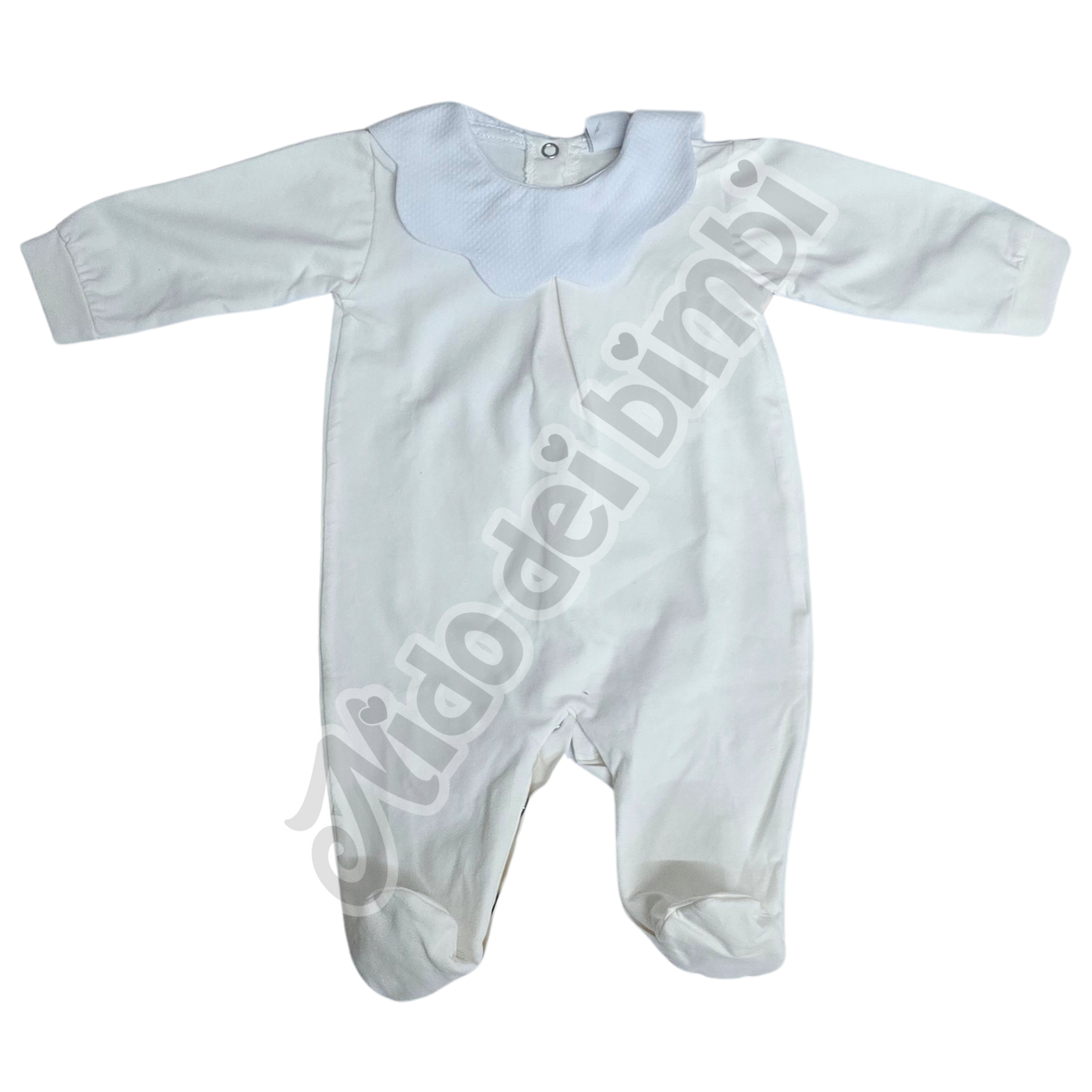Pappa e Latte - Tutina Jersey Cotone 90% con colletto da ricamo personalizzabile