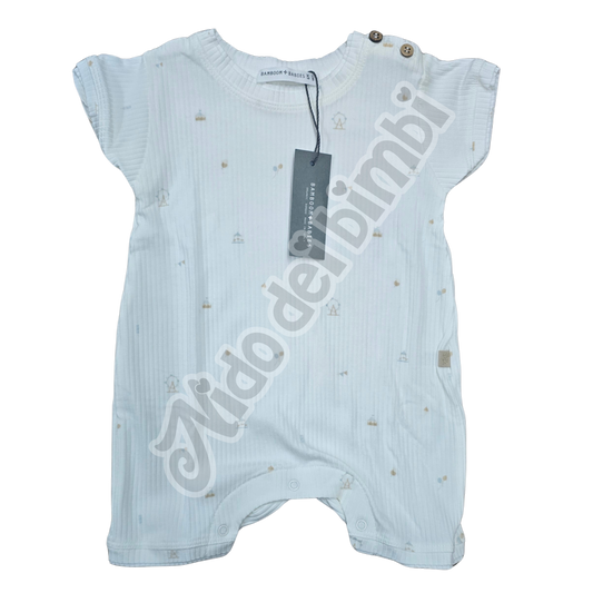 PROMO -40% Bamboom - Tuta con stampa in bambù organico - Bianco Print Circus - 6 mesi