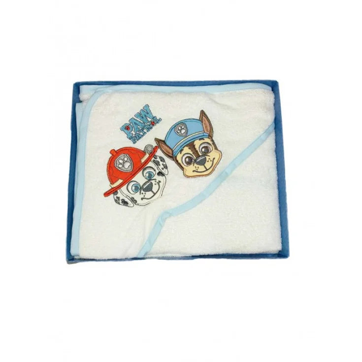 Accappatoio baby Paw Patrol Triangolo ricamato 70x70cm 100% Cotone